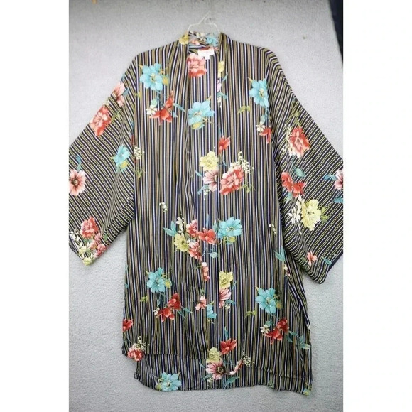 Umgee Kimono Open Front Duster-Floral-Size M/L-Sheer - Picture 1 of 7